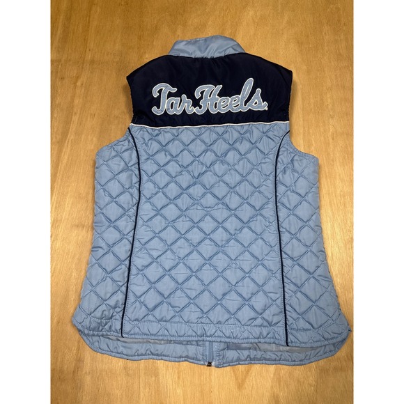 UNC Tar Heels Quilted Vest Light Blue Zip Puffer Sleeveless Womens Jacket Size S - Picture 9 of 9